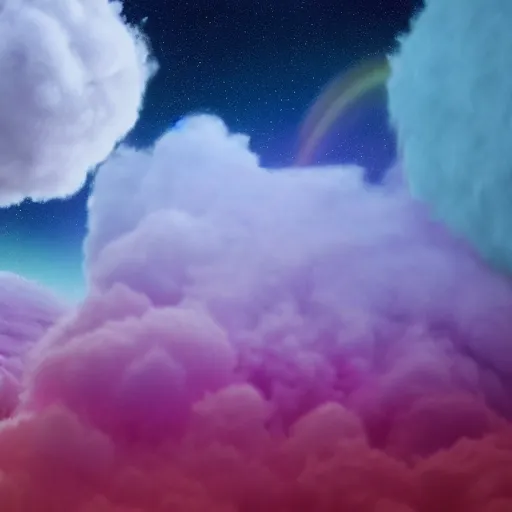 Prompt: cotton candy planet invaded by humans, 8k