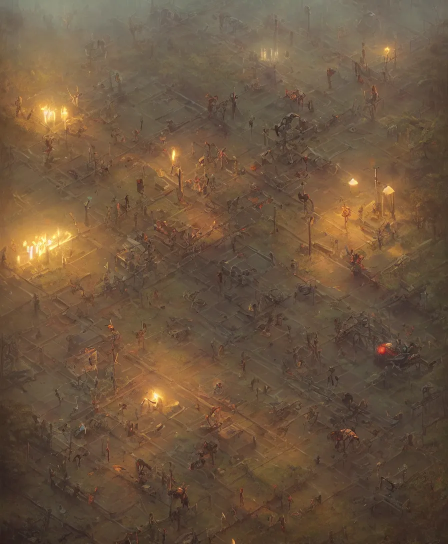 Image similar to roll dem bones, illustrated by Simon Stålenhag and Gaston Bussiere, beautiful volumetric lighting style atmosphere, intricate, ultra detailed, photorealistic, trending on artstation