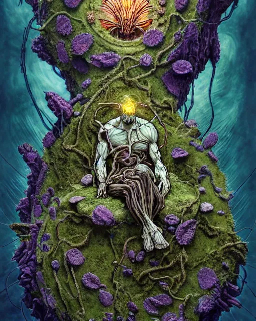 Prompt: the platonic ideal of flowers, rotting, insects and praying of cletus kasady carnage thanos dementor doctor manhattan chtulu mandelbulb studio ghibli lichen mandala bioshock davinci the witcher, d & d, fantasy, ego death, decay, dmt, psilocybin, art by anders zorn and william ekgren