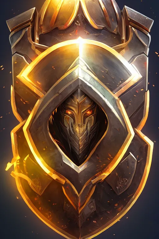 Image similar to shield fantasy epic legends game icon stylized digital illustration radiating a glowing aura global illumination ray tracing hdr fanart arstation by ian pesty and katarzyna da „ bek - chmiel