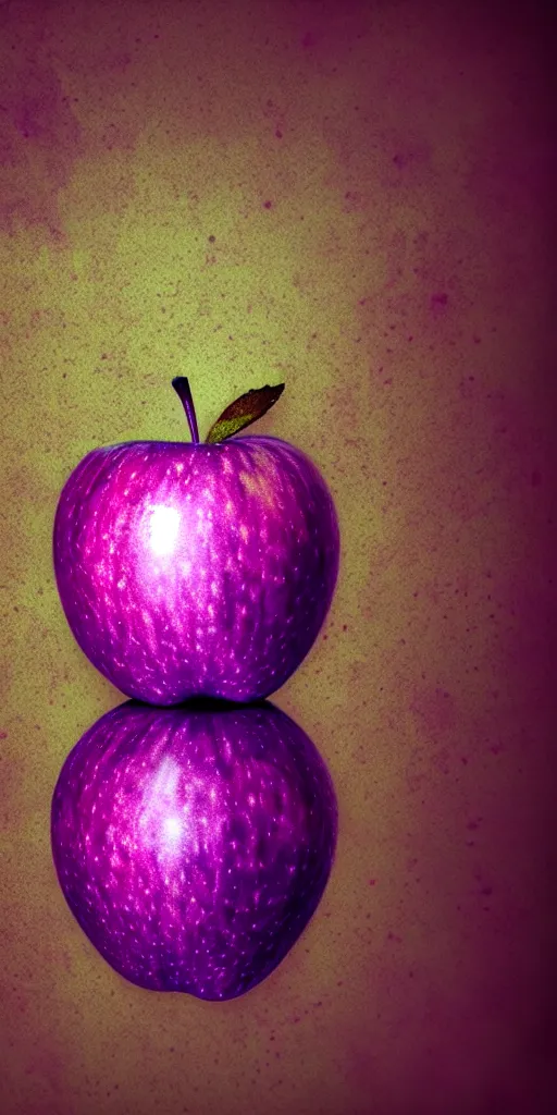 Image similar to cinematic shot purple apple, hyper realistic, mood lighting, fantasy, highly detailed, super realistic, perfect lighting pixel sorting