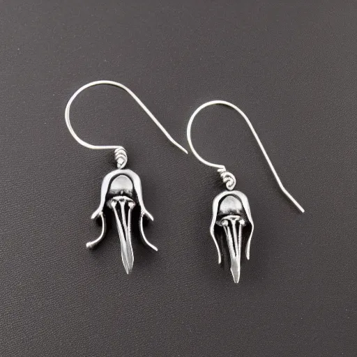 Prompt: h. r. giger alien woman earrings