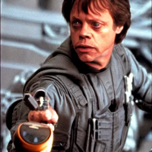 Prompt: mark hamill in ridley scott's alien, highly detailed, gritty, film grain