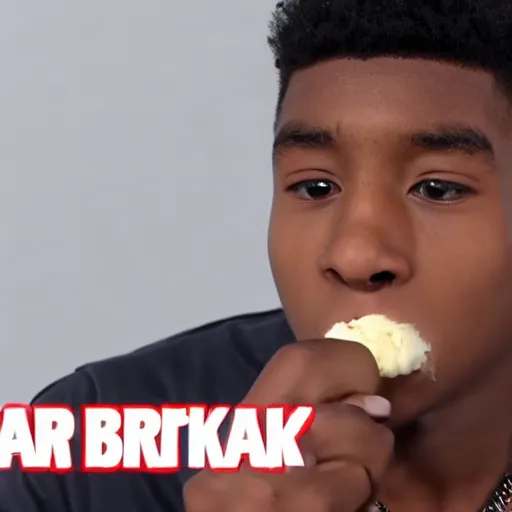 Image similar to YoungBoy never broke again eating ice cream 4K quality super realistic