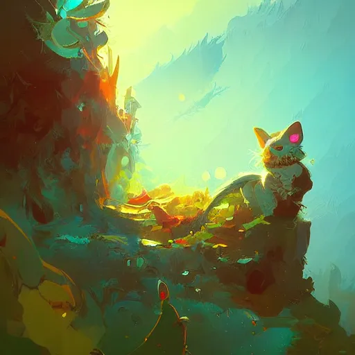 Image similar to a hybrid of cat and mouse, digital art fantasy art, highly detailed, art by anton fadeev, james gurney, anato finnstark, ismail inceoglu