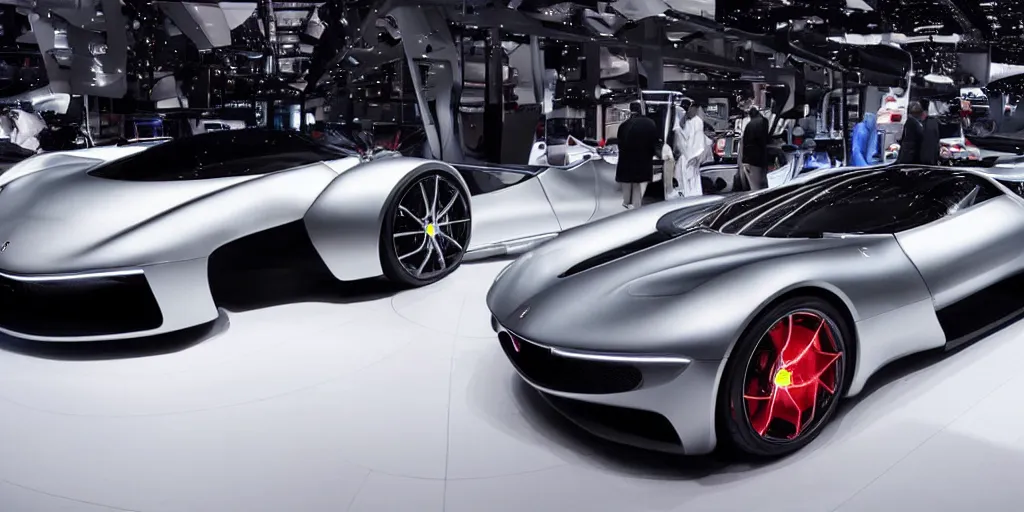 Prompt: stunning futuristic car designed by Maserati and Ferrari