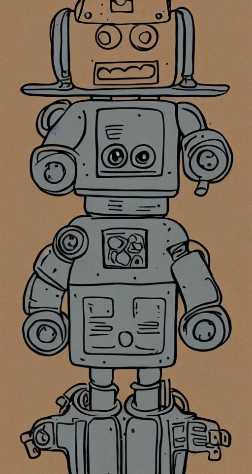 Image similar to a portrait of an incredibly cute industrial-looking anthropomorphic robot, whimsical, cheerful