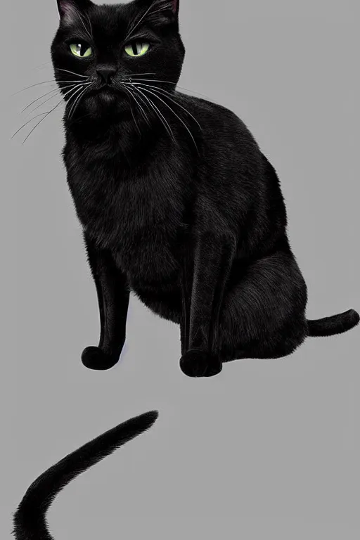 Prompt: a black cat wearing a tuxedo, portait, photo, profile, picture, hyperrealistic, concept art, digital art