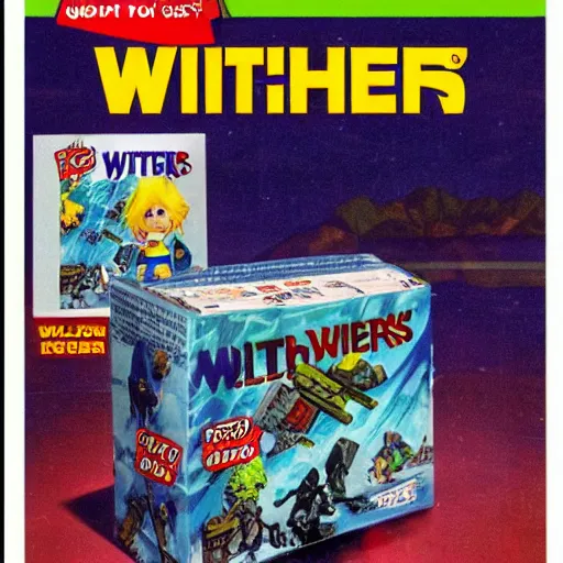 Prompt: 1990s Toys R Us newspaper ad for the hot new Witcher game on Sega Genesis