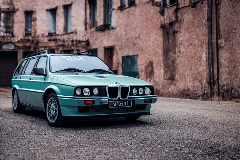 Image similar to 2055 Lancia Delta Integrale BMW M1 estate wagon, XF IQ4, 150MP, 50mm, F1.4, ISO 200, 1/160s, natural light, Adobe Photoshop, Adobe Lightroom, photolab, Affinity Photo, PhotoDirector 365