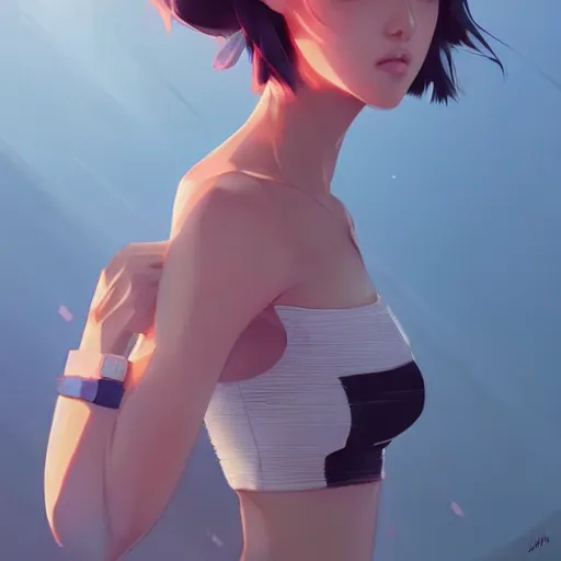 Image similar to a beautiful young japanese natalie portman alluring instagram model in crop top, by guweiz and wlop and ilya kuvshinov and artgerm and makoto shinkai and studio ghibli, symmetrical eyes, aesthetic, gorgeous, stunning, alluring, attractive, artstation, deviantart, pinterest, digital art