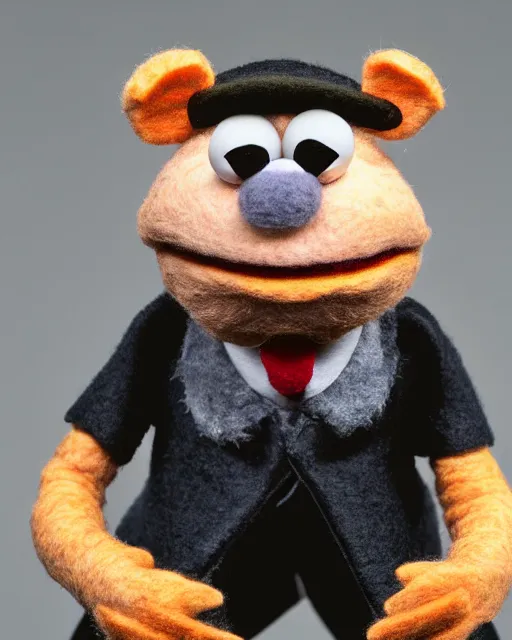 Image similar to steven gomez as a muppet. highly detailed felt. hyper real photo. 4 k.