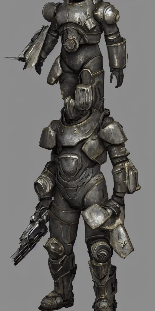 Image similar to fallout concept art armor render ultra unreal engine 5