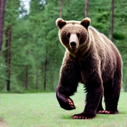 Prompt: a brown bear animal wearing a tuxedo, hyper realistic