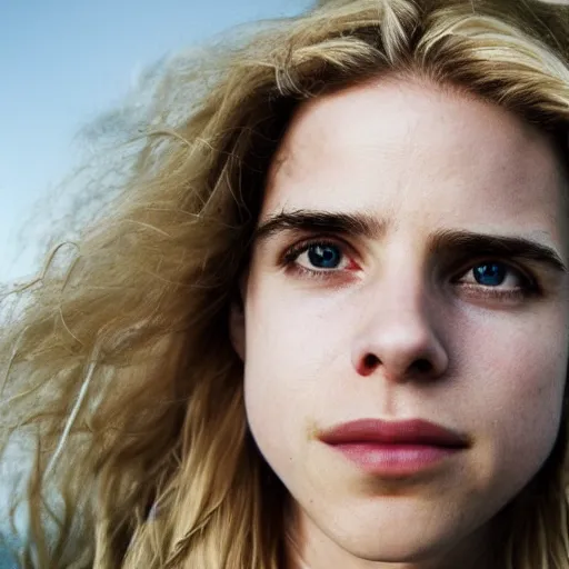 Image similar to beautiful extreme closeup portrait photo in style of frontiers in human near death molecular science magazine underwater brit marling edition, highly detailed, focus on face, soft lighting,