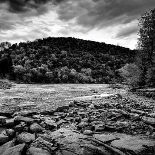 Prompt: harpers ferry, photorealistic, 8k, award winning, black and white