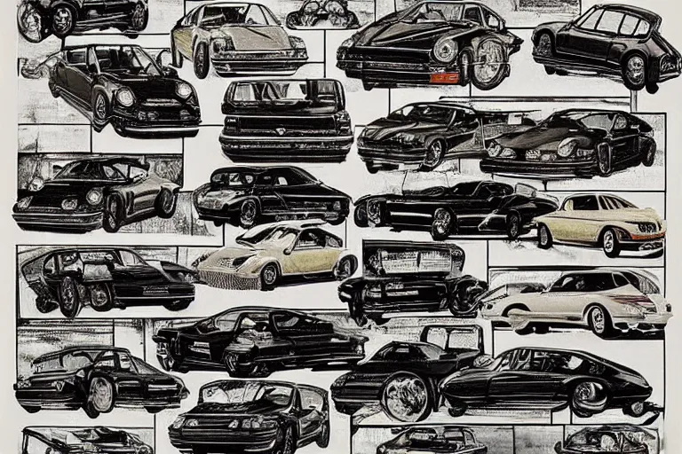 Prompt: 1 4 8 0 porsche 9 1 1 blurprints by leonardo da vinci