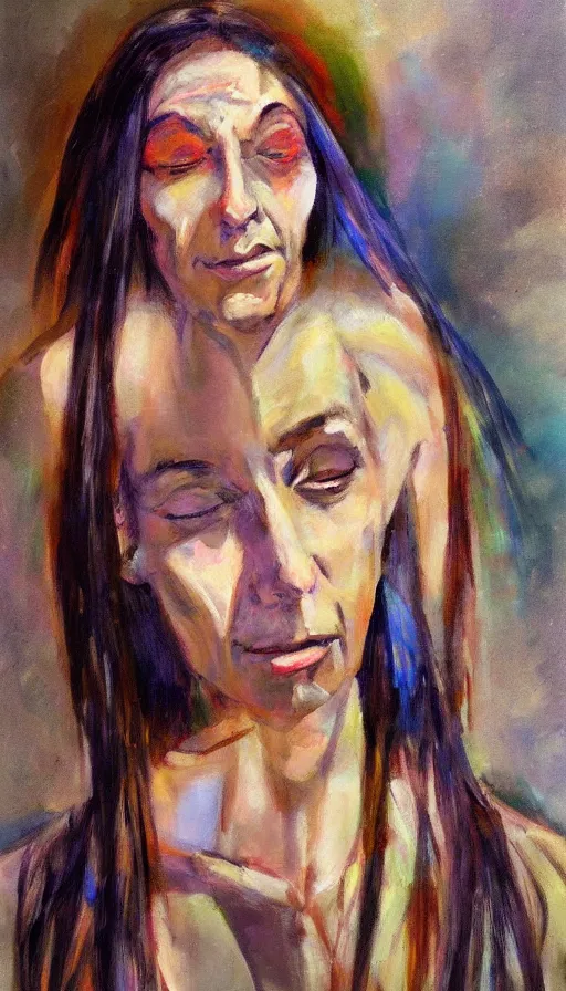 Image similar to portrait of a digital shaman, by emilia wilk