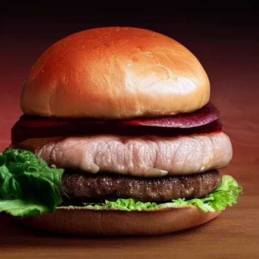 Prompt: blobfish hamburger, extremely detailed, 8k resolution, high detail