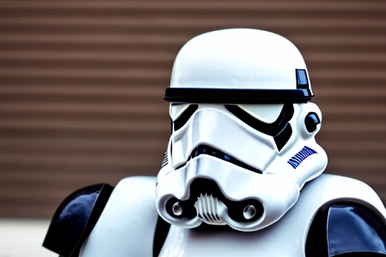 Image similar to stormtroopers hair on top of helmet