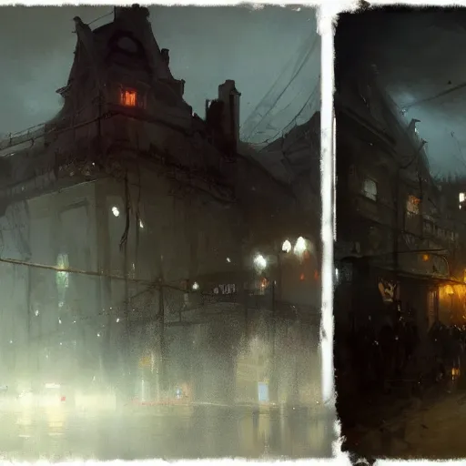 Image similar to innsmouth, painted by raymond swanland, painted by greg rutkowski, painted by jeremy mann, painted by igor kieryluk, trending on artstation