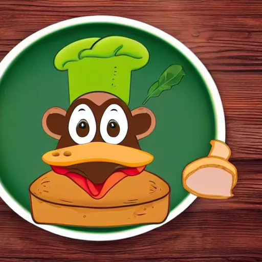 Prompt: cute platypus wearing a chef hat and holding a lasagna into an over, with three basil leaves over the lasagna, disney old style, ultradetailed, 3 d, disney style