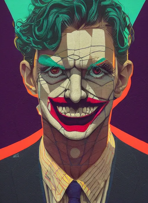 Prompt: symmetry!! portrait of the joker by sachin teng, organic, cables, matte painting, geometric shapes, hard edges! graffiti, street art