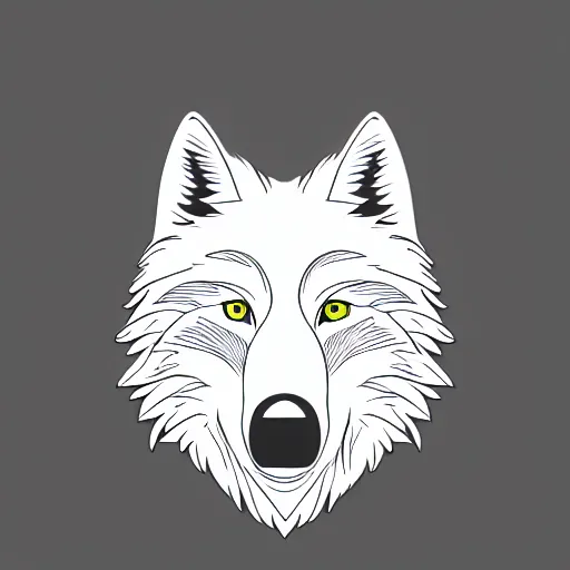 Image similar to full-body wolf template base, digital line-art, outline-only, simple, no color, high quality, HD, 8K