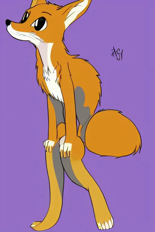 Image similar to a fox fursona, trending on furaffinity, by don bluth, furry art, digital art