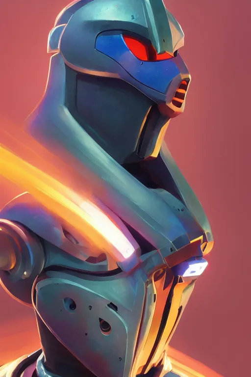 Image similar to epic mask helmet robot ninja portrait stylized as fornite style game design fanart by concept artist gervasio canda, behance hd by jesper ejsing, by rhads, makoto shinkai and lois van baarle, ilya kuvshinov, rossdraws global illumination radiating a glowing aura global illumination ray tracing hdr render in unreal engine 5