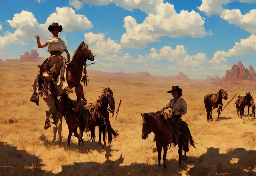 Image similar to greg manchess painting of a wild west abandoned cheyenne town landscape with any person or horse in the painting only buildings in the year 1 8 5 0, nobody living there, painting, trending on artstation, by huang guangjian and gil elvgren and sachin teng