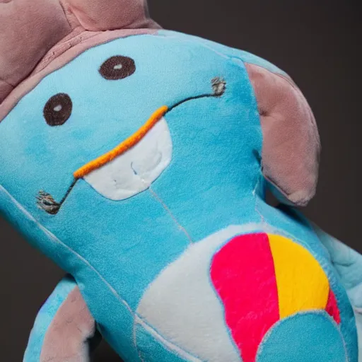 Image similar to a happy dolphin, plush doll, 8k