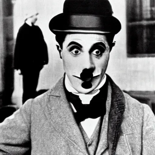 Image similar to charlie chaplin coming back from dead