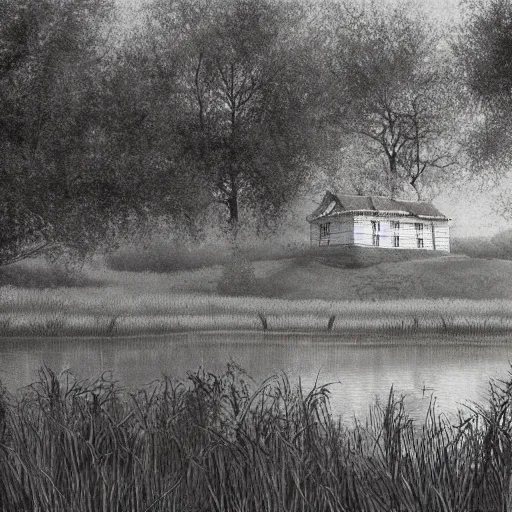 Image similar to fortress in a willow grove marsh, realistic, 8k photo, Alan Lee, Bob Ross