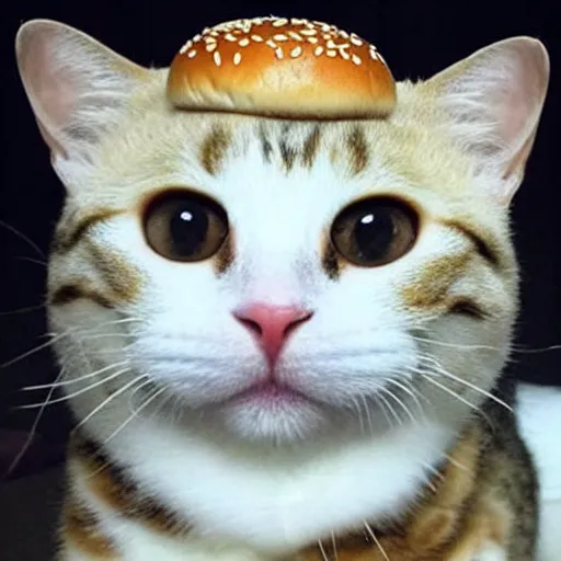 Image similar to a cheese burger that looks like a cat