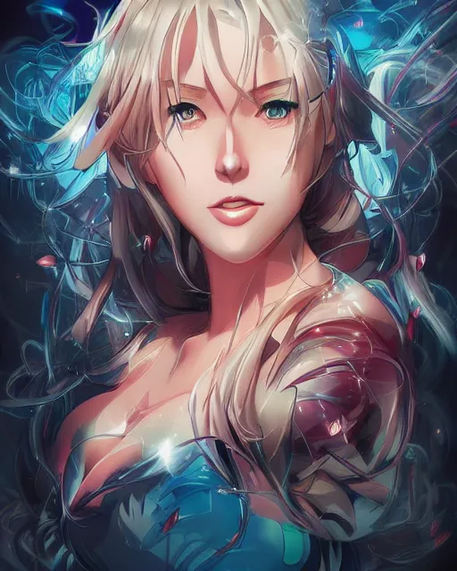 Prompt: artgerm anime illustration of a woman entranced, portrait, bewitched, mesmerized, hypnotized, highly detailed, dramatic lighting, cinematic composition, concept art, sharp focus, colorful, photorealistic