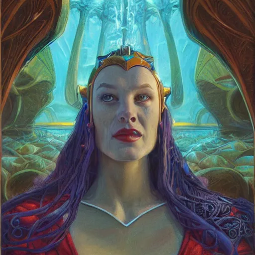 Prompt: portrait of a disney atlantean, by donato giancola.