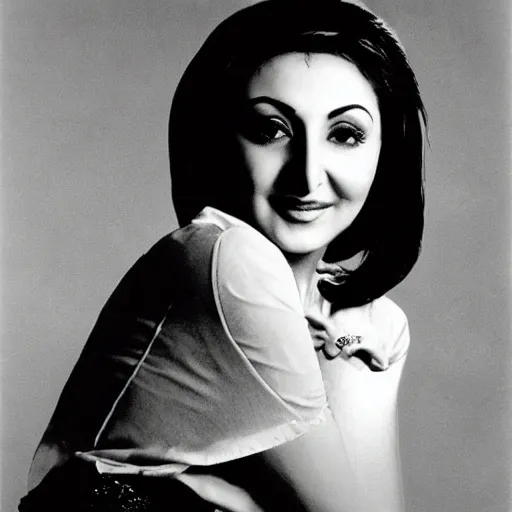 Image similar to a portrait photo of young googoosh