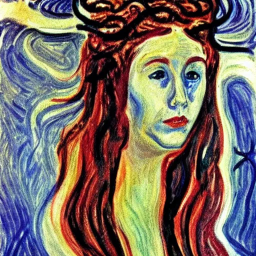 Image similar to Medusa by Edvard Munch