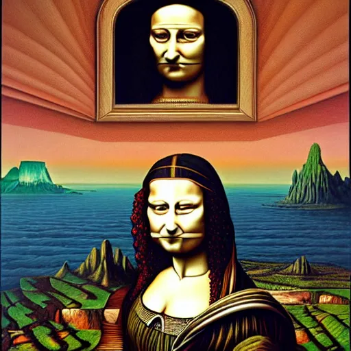 Image similar to monalisa by jacek yerka, alex gray, zdzisław beksiński, dariusz zawadzki, jeffrey smith and h.r. giger, oil on canvas, 8k highly professionally detailed, trending on artstation