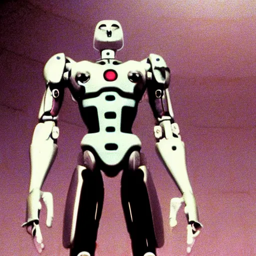 Image similar to movie still of robot evangelion, cinematic composition, cinematic light, criterion collection, by david lynch