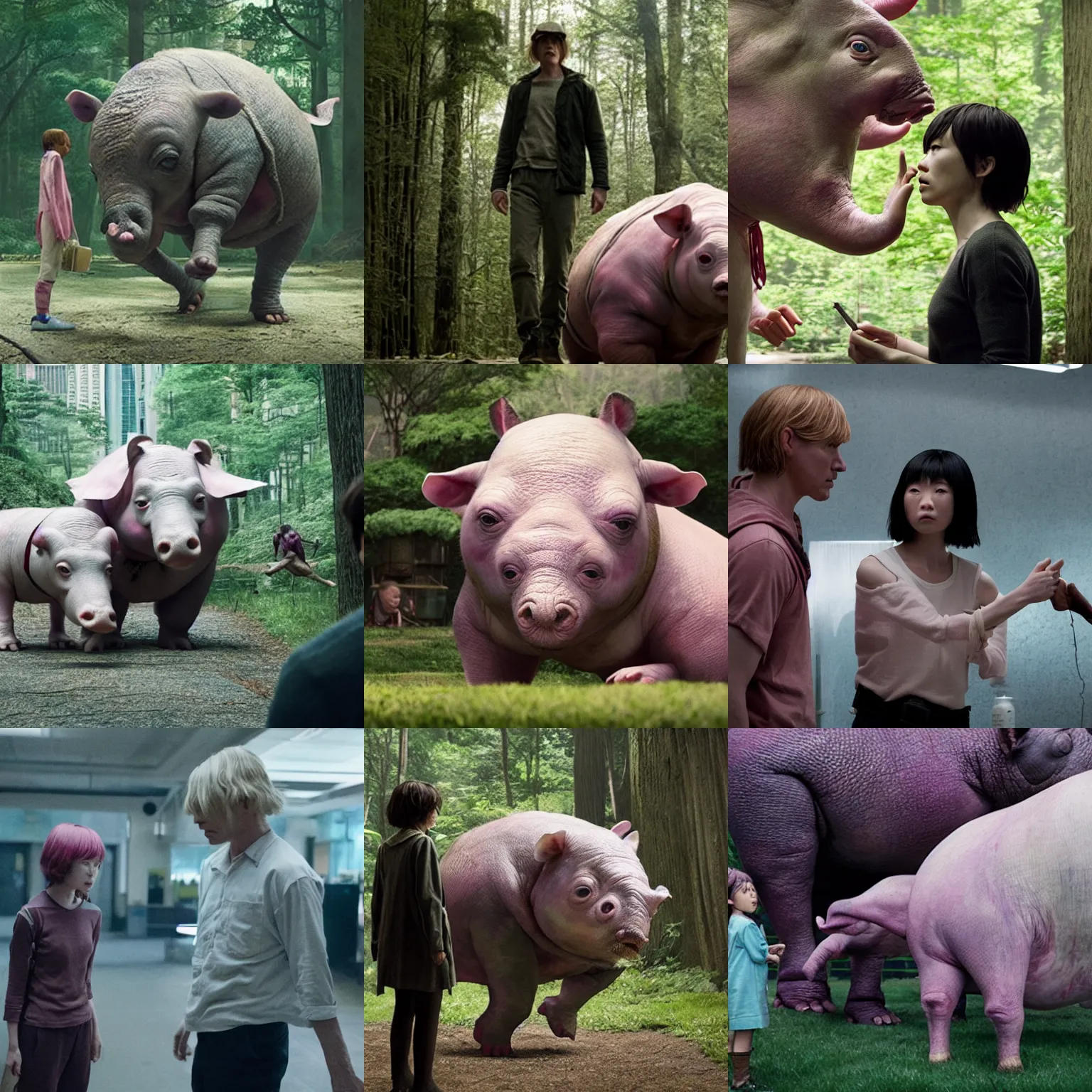 Prompt: a film still from okja ( 2 0 1 7 )