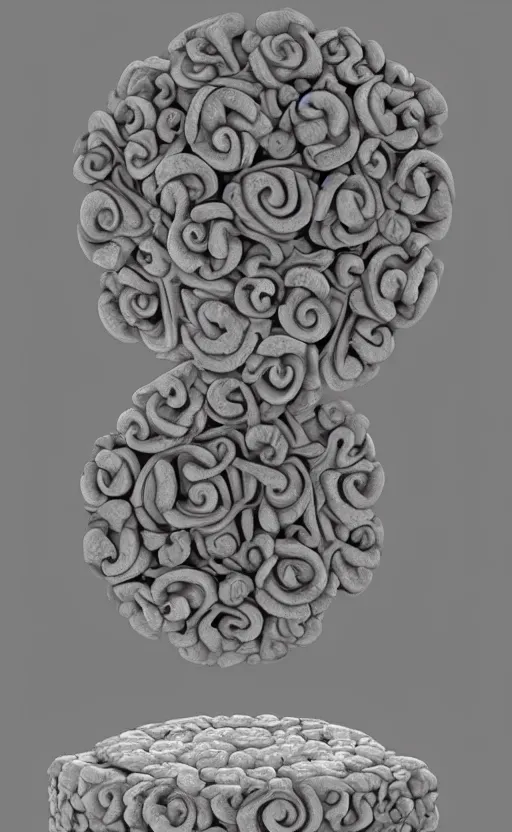 Prompt: stone toroid sculpted with floral motifs by bernini trending on artstation