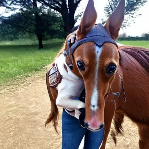 Image similar to chihuahua riding a horse