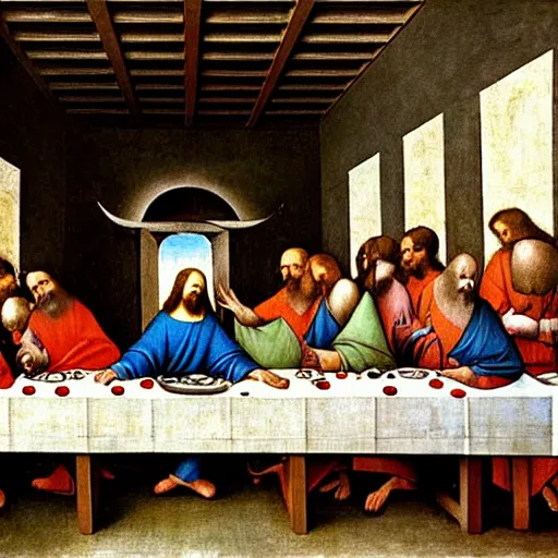 Image similar to The Last Supper painting by Hieronymus Bosch