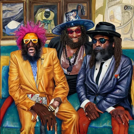 Prompt: high quality high detail painting by lucian freud, hd, portrait of george clinton, parliament - funkadelic