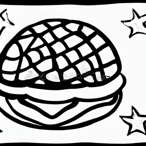 Image similar to storybook illustration of a hamburger turtle, storybook illustration, monochromatic