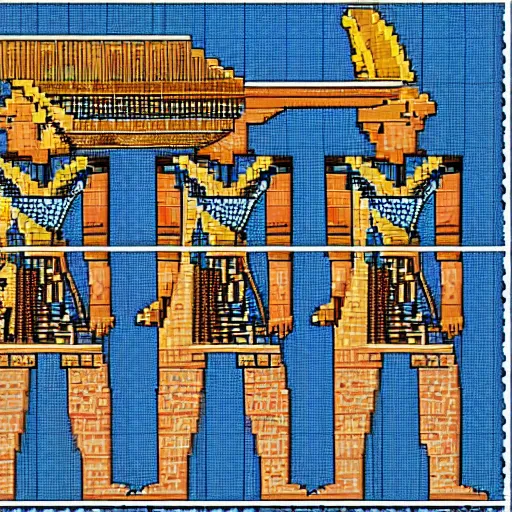 Image similar to pixel art of an ancient egypt spaceship