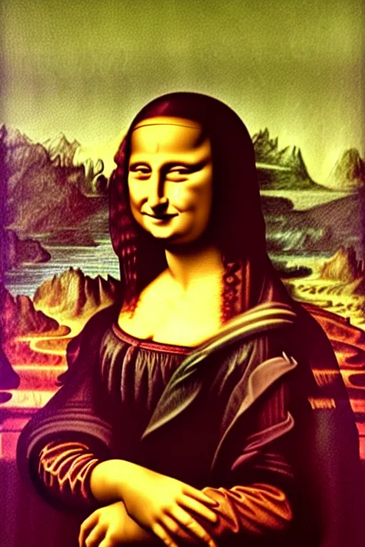 Image similar to Satan as the Mona Lisa