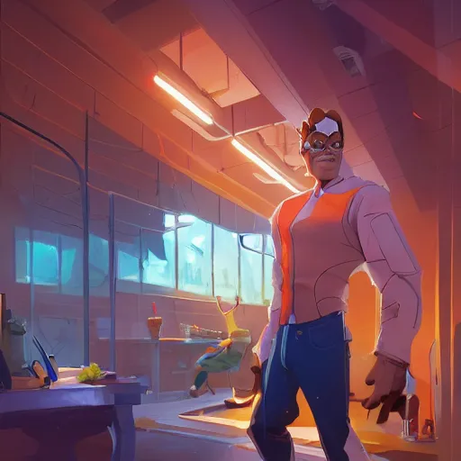 Image similar to hero world dexter's laboratory, behance hd by jesper ejsing, by rhads, makoto shinkai and lois van baarle, ilya kuvshinov, rossdraws global illumination